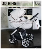 Otroški voziček Adbor 3D Ring 3v1, belo ogrodje - slika 2