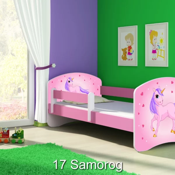Otroška postelja Acma II, roza + vzmetnica