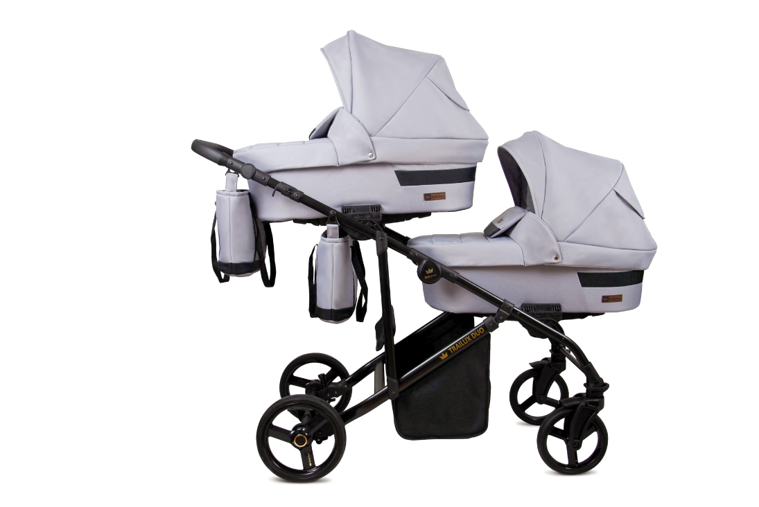 Silver Otroški voziček za dvojčka BabyLux Trailux Duo - slika 1