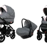 Otroški voziček BabyLux Lumio 3v1, črno ogrodje