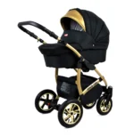 Otroški voziček BabyLux GoldLux 3v1, črno ogrodje - slika 12