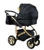 Otroški voziček BabyLux GoldLux 3v1, črno ogrodje - slika 8