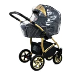 Otroški voziček BabyLux GoldLux 3v1, črno ogrodje - slika 13