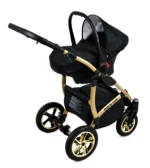Otroški voziček BabyLux GoldLux 3v1, črno ogrodje - slika 23