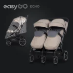 Športni voziček za dvojčka EasyGo Echo Savana Beige - slika 2