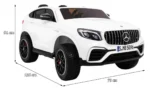 Otroški avto na akumulator Mercedes GLC 63S 4x45W, bel - slika 3