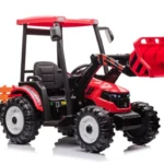 Otroški traktor na akumulator s prikolico Hercules 2x45W 24V, rdeč