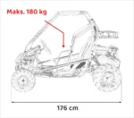 Buggy na bencin Lucky Seven 212cc, rdeč - slika 20