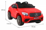 Otroški avto na akumulator Mercedes GLC 63S 4x25W 12V, rdeč - slika 3