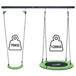 Vrtna gugalnica 2v1 z jekleno konstrukcijo, štorkljinim gnezdom in klasičnim sedežem - slika 4