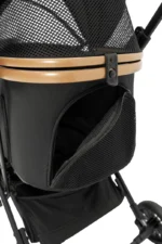Voziček za psa ali mačko z ventilacijo Velo, črn - slika 6