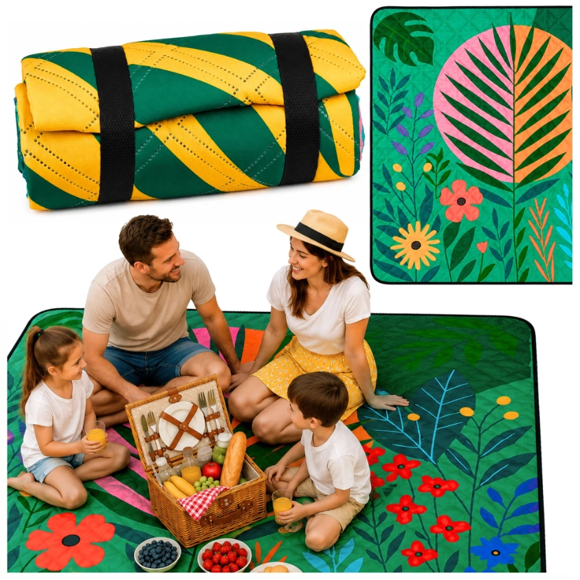 Barvita piknik odeja 100 x 150 cm za plažo, vrt in kampiranje Barvita piknik odeja 100 x 150 cm za plažo, vrt in kampiranje - slika 1