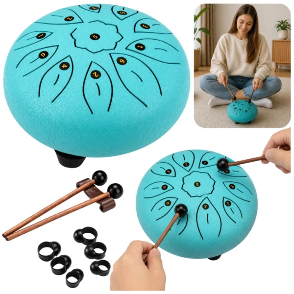 Glasbeni boben Steel Tongue Drum – 11 tonov za sprostitev, meditacijo in ustvarjanje glasbe