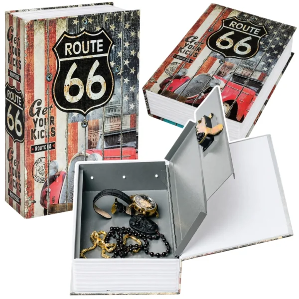 Knjiga sef Route 66 – skriti sef za denar, dokumente in nakit