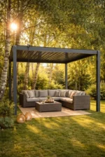 Moderna aluminijasta vrtna pergola za teraso in vrt 3x4x2,3m, ročna - slika 7
