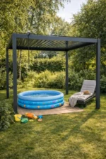 Moderna aluminijasta vrtna pergola za teraso in vrt 3x4x2,3m, ročna - slika 8