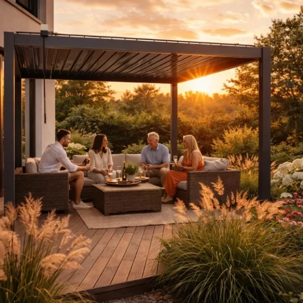Moderna aluminijasta vrtna pergola za teraso in vrt 3x4x2,3m, ročna
