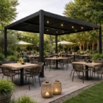 Moderna aluminijasta vrtna pergola za teraso in vrt 4x4x2,3m, ročna
