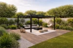 Moderna aluminijasta vrtna pergola za teraso in vrt 4x4x2,3m, ročna - slika 5