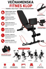 Nastavljiva fitnes klop z naslonom za biceps - slika 14
