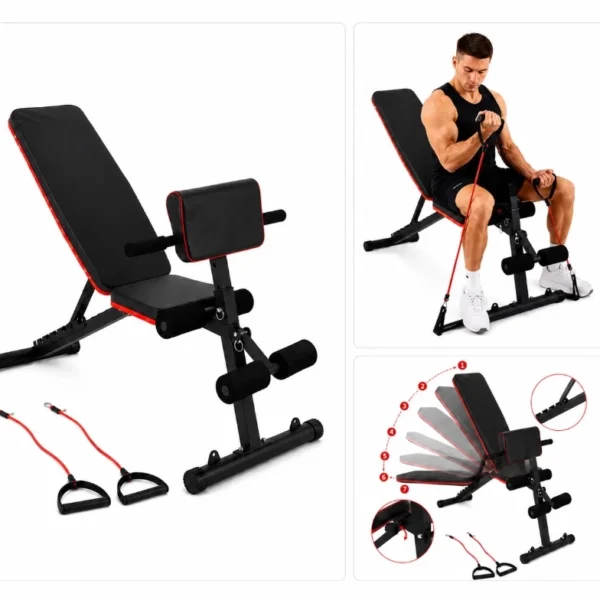 Nastavljiva fitnes klop z naslonom za biceps