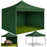 Profesionalni zložljivi vrtni paviljon 3x3m, zelen