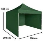 Profesionalni zložljivi vrtni paviljon 3x3m, zelen - slika 7