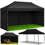 Profesionalni zložljivi vrtni paviljon 3x6m, črn