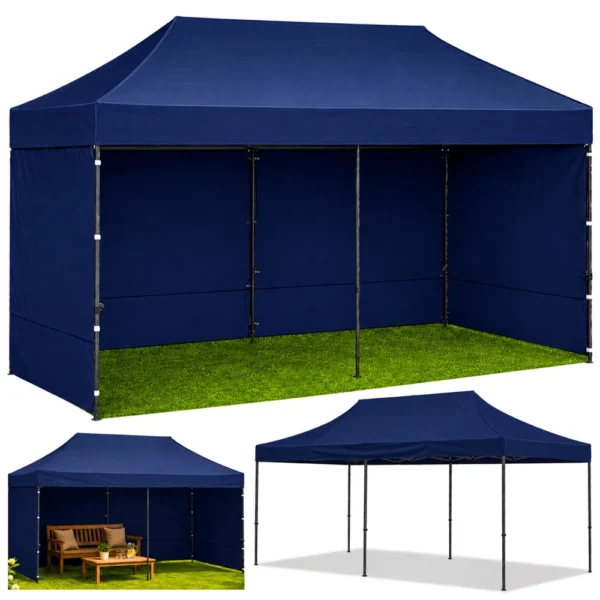 Profesionalni zložljivi vrtni paviljon 3x6m, moder