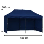 Profesionalni zložljivi vrtni paviljon 3x6m, moder - slika 8
