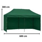 Profesionalni zložljivi vrtni paviljon 3x6m, zelen - slika 7