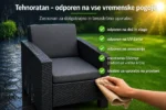 Vrtni komplet pohištva z ratan videzom 2+1+1 z blazinami, siv - slika 14