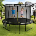 Vrtni trampolin 252cm (8 FT) z zaščitno mrežo, lestvijo in torbo za čevlje - slika 4
