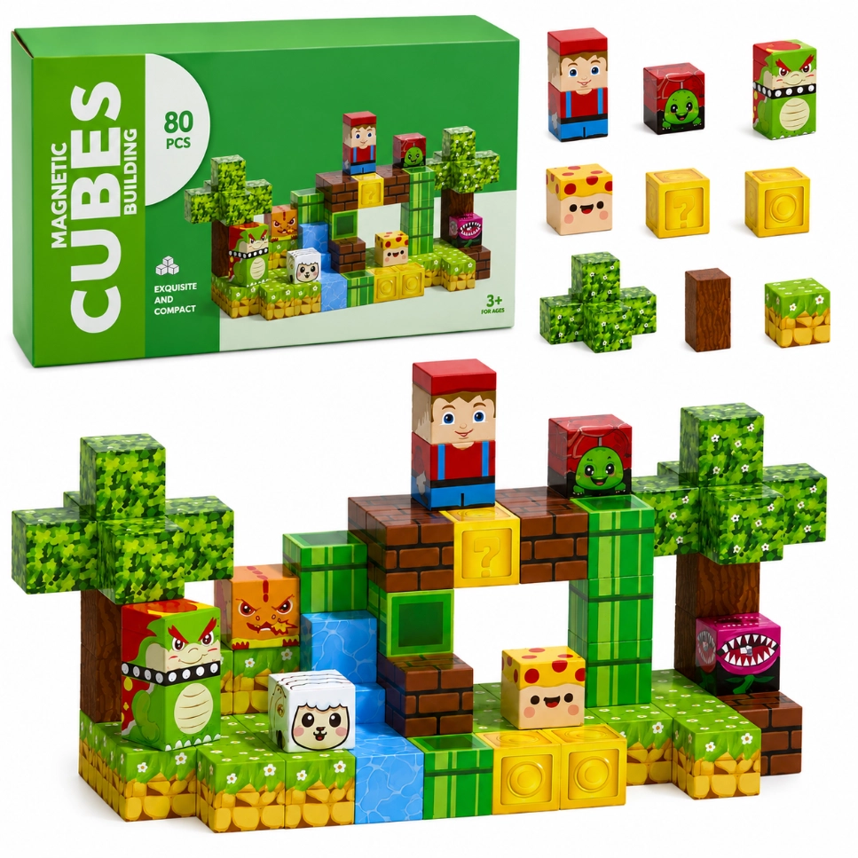 Magnetne kocke Pixel World, 80 kosov Magnetne kocke Pixel World, 80 kosov - slika 1