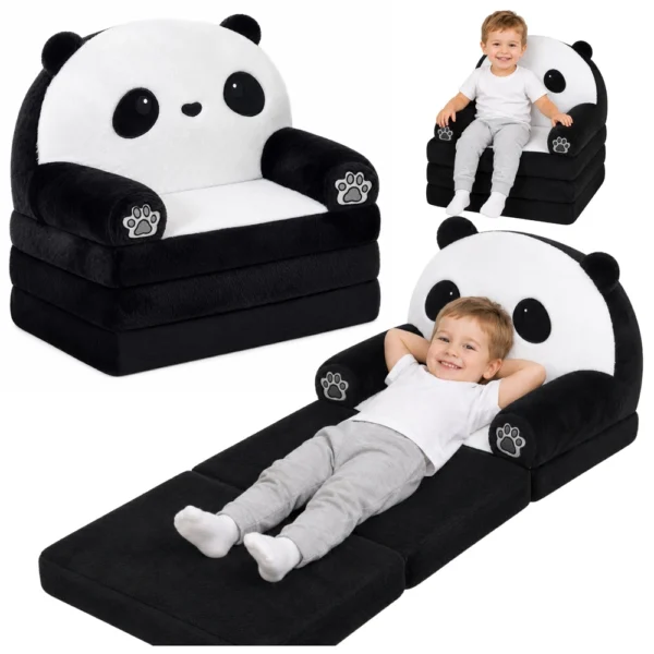 Otroški raztegljivi fotelj 2v1, panda