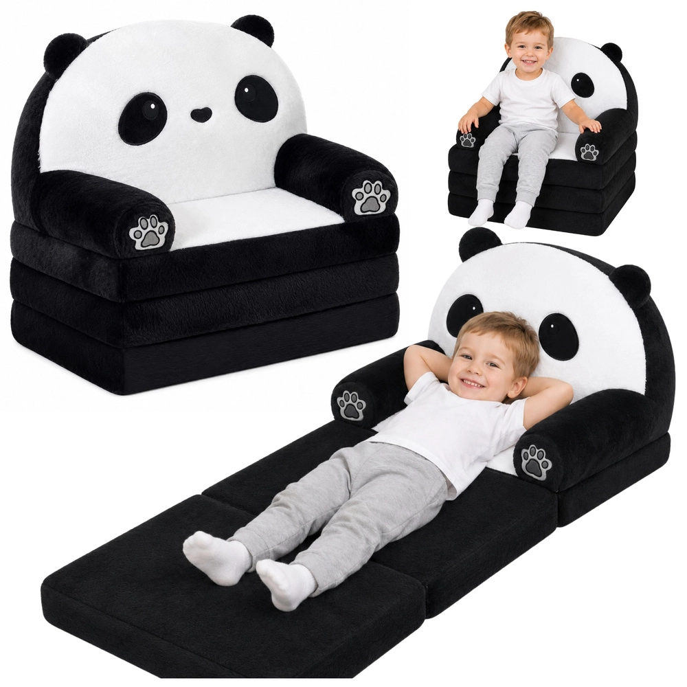 Otroški raztegljivi fotelj 2v1, panda Otroški raztegljivi fotelj 2v1, panda - slika 1