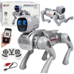 Interaktivni AI robotski kuža, srebrn
