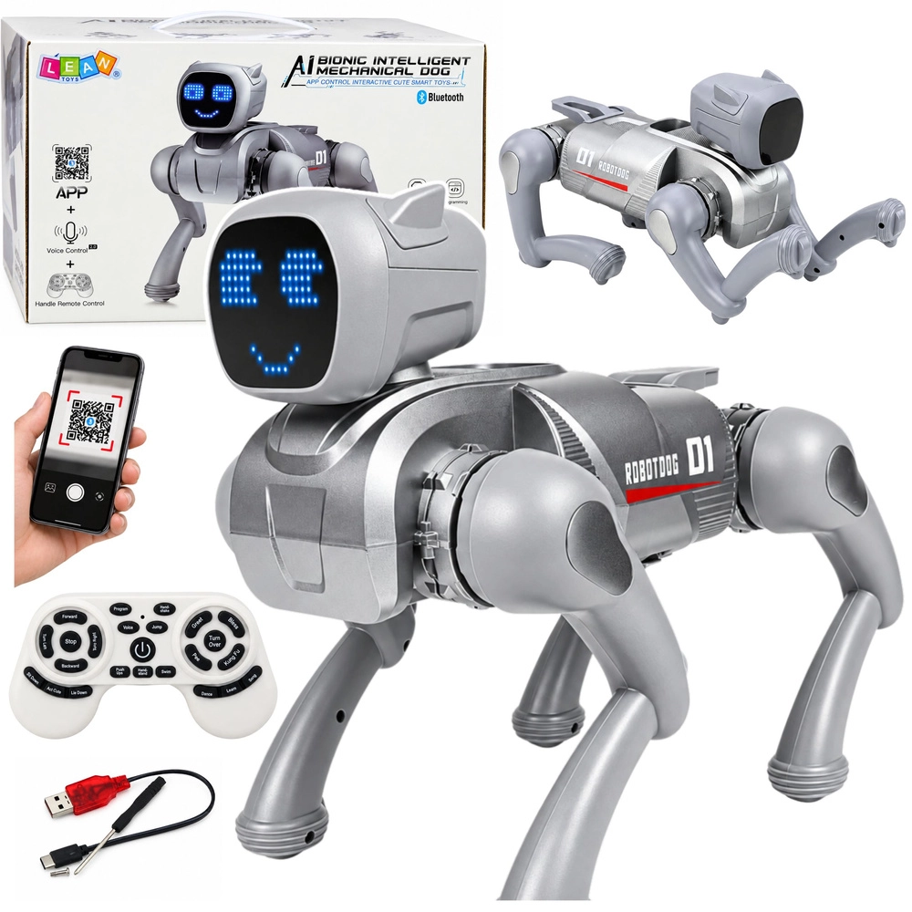 Interaktivni AI robotski kuža, srebrn Interaktivni AI robotski kuža, srebrn - slika 1