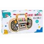 Lesena senzorična aktivnostna tabla Montessori v obliki radia z LED-lučkami, zvoki in melodijami - slika 6