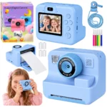 Otroški digitalni fotoaparat s takojšnjim tiskalnikom, moder